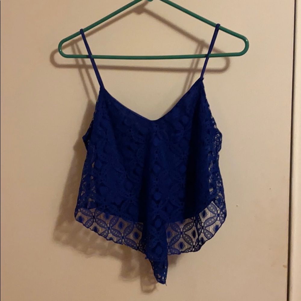 Charlotte Russe dark blue crop top